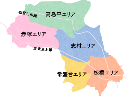 板橋区のエリア地図