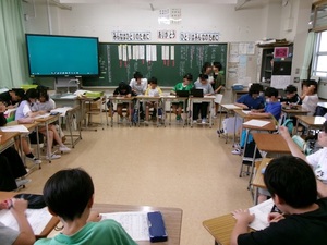写真:話合い活動の机の配置